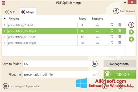 Posnetek zaslona PDF Split and Merge Windows 8.1