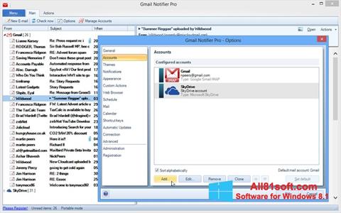 Posnetek zaslona Gmail Notifier Windows 8.1