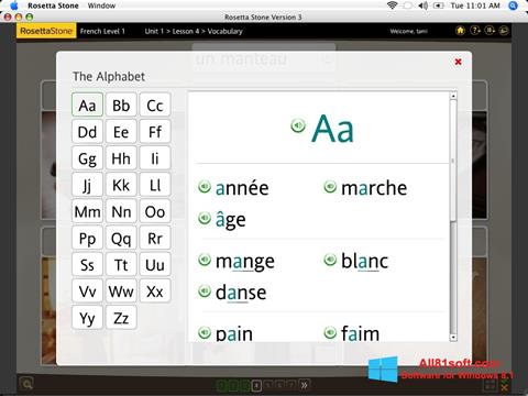 Posnetek zaslona Rosetta Stone Windows 8.1