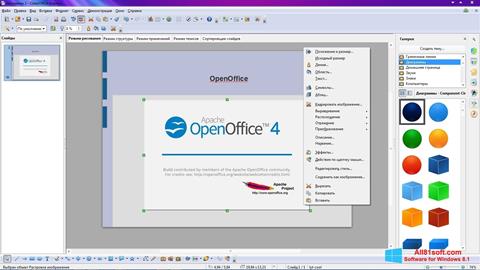Posnetek zaslona Apache OpenOffice Windows 8.1