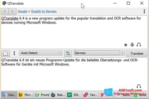 Posnetek zaslona QTranslate Windows 8.1
