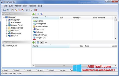 Posnetek zaslona InfraRecorder Windows 8.1