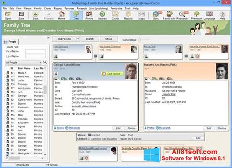 Posnetek zaslona Family Tree Builder Windows 8.1