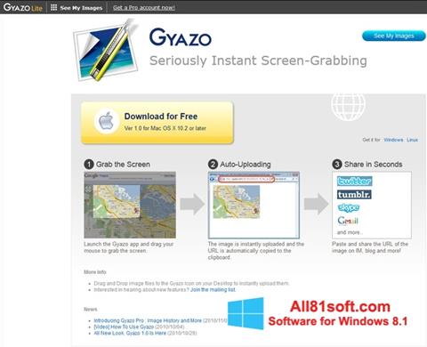 Posnetek zaslona Gyazo Windows 8.1