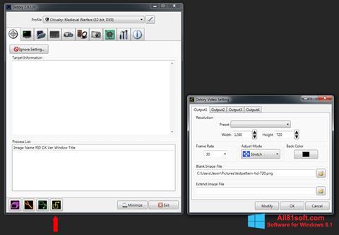 Posnetek zaslona Dxtory Windows 8.1