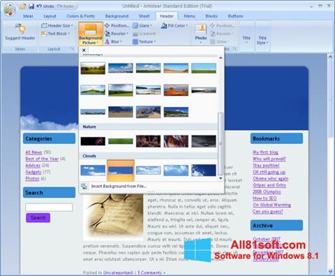 Posnetek zaslona Artisteer Windows 8.1