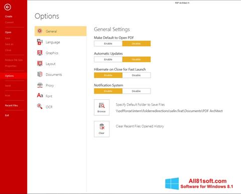 Posnetek zaslona PDF Architect Windows 8.1