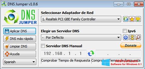 Posnetek zaslona DNS Jumper Windows 8.1