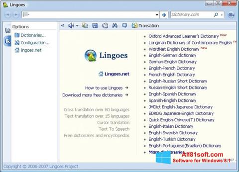 Posnetek zaslona Lingoes Windows 8.1