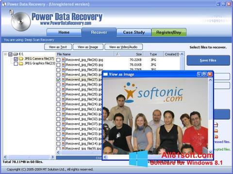 Posnetek zaslona Power Data Recovery Windows 8.1