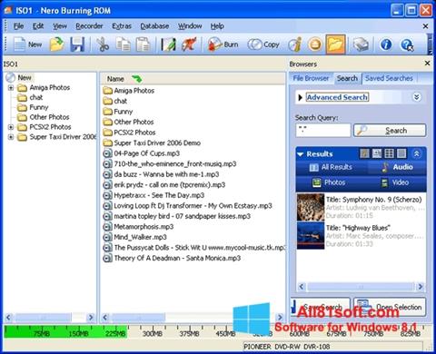 Posnetek zaslona Nero Burning ROM Windows 8.1