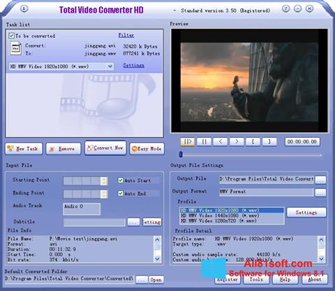 Posnetek zaslona Total Video Converter Windows 8.1