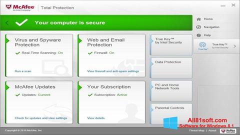 Posnetek zaslona McAfee Total Protection Windows 8.1