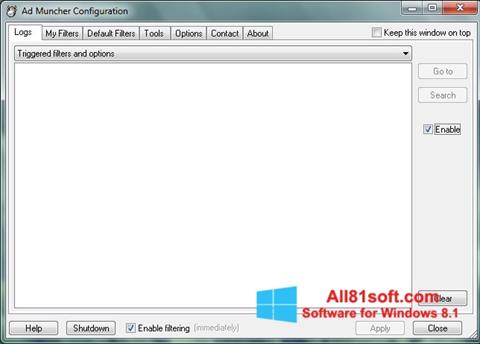 Posnetek zaslona Ad Muncher Windows 8.1