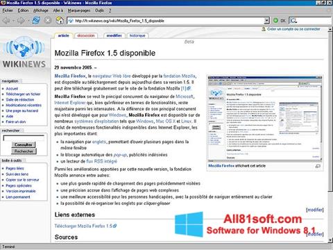 Posnetek zaslona Mozilla Firefox Windows 8.1