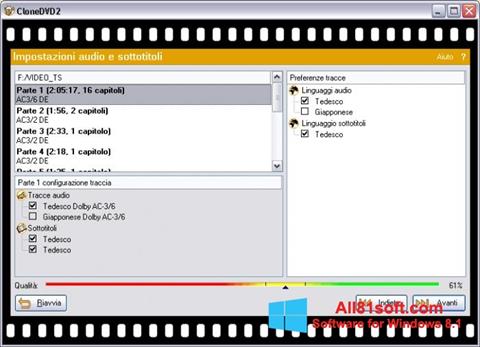Posnetek zaslona CloneDVD Windows 8.1
