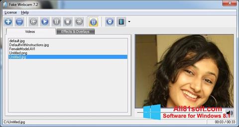 Posnetek zaslona Fake Webcam Windows 8.1