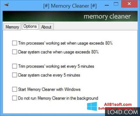 Posnetek zaslona Memory Cleaner Windows 8.1