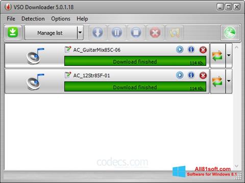 Posnetek zaslona VSO Downloader Windows 8.1