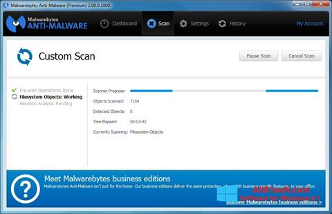 Posnetek zaslona Malwarebytes Anti-Malware Windows 8.1