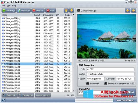 Posnetek zaslona JPG to PDF Converter Windows 8.1