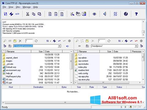 Posnetek zaslona Core FTP Windows 8.1