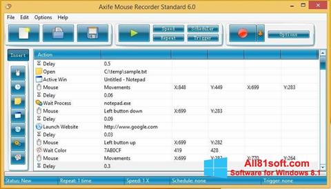 Posnetek zaslona Mouse Recorder Windows 8.1