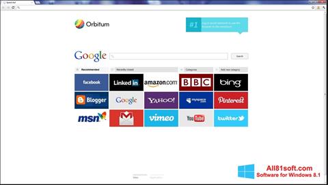 Posnetek zaslona Orbitum Windows 8.1