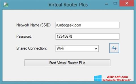 Posnetek zaslona Virtual Router Plus Windows 8.1