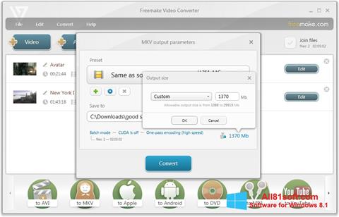 Posnetek zaslona Freemake Video Converter Windows 8.1