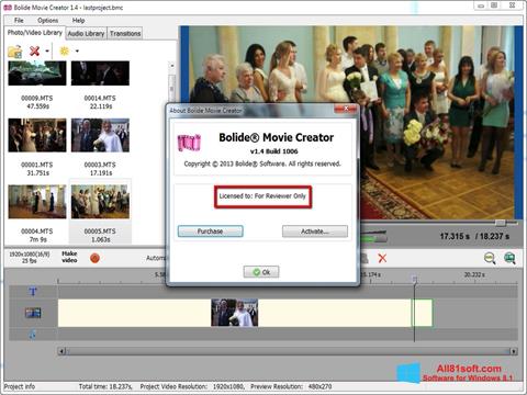 Posnetek zaslona Bolide Movie Creator Windows 8.1