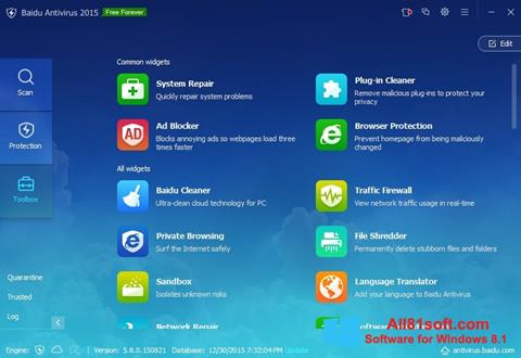 Posnetek zaslona Baidu Antivirus Windows 8.1
