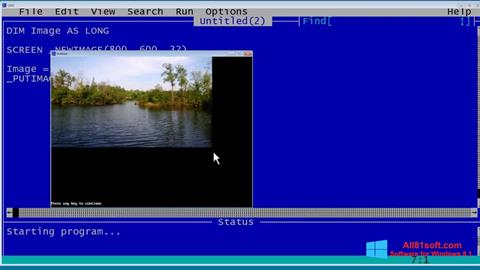 Posnetek zaslona QBasic Windows 8.1