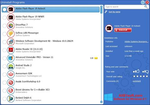 Posnetek zaslona Advanced Uninstaller PRO Windows 8.1