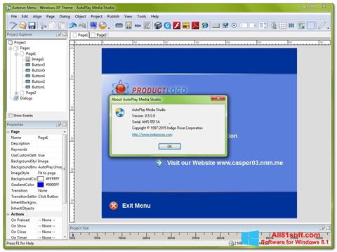 Posnetek zaslona AutoPlay Media Studio Windows 8.1