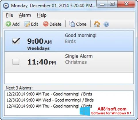 Posnetek zaslona Free Alarm Clock Windows 8.1
