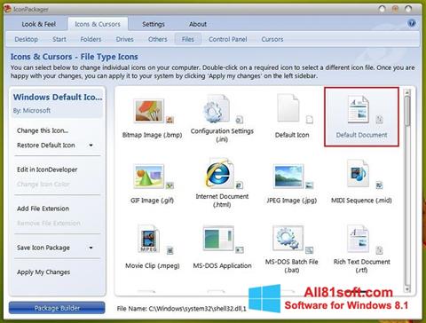 Posnetek zaslona IconPackager Windows 8.1