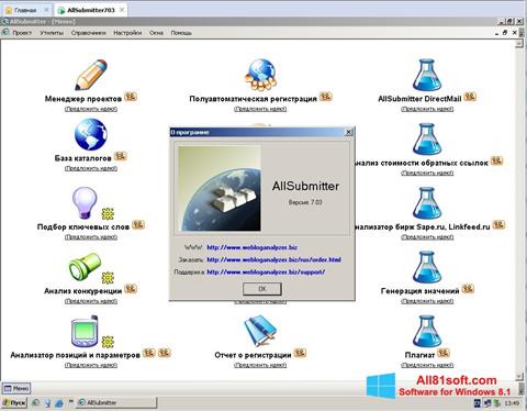 Posnetek zaslona AllSubmitter Windows 8.1