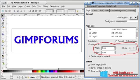 Posnetek zaslona Inkscape Windows 8.1