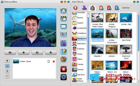 Posnetek zaslona WebcamMax Windows 8.1