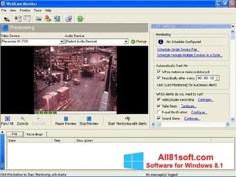 Posnetek zaslona WebCam Monitor Windows 8.1