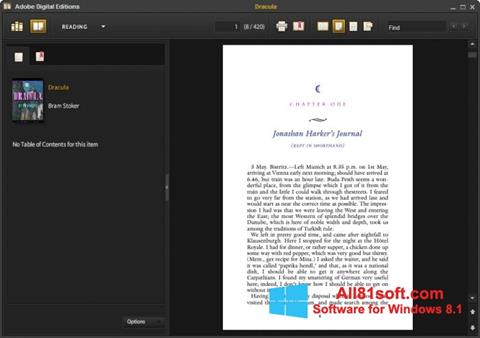 Posnetek zaslona Adobe Digital Editions Windows 8.1