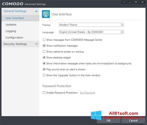 Posnetek zaslona Comodo Internet Security Windows 8.1