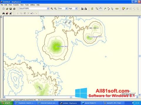 Posnetek zaslona MapSource Windows 8.1