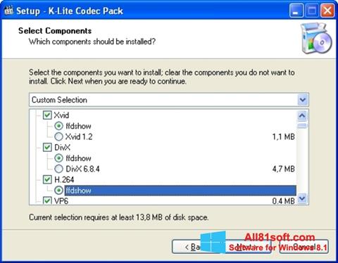 Posnetek zaslona K-Lite Codec Pack Windows 8.1