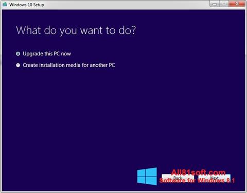 Posnetek zaslona Media Creation Tool Windows 8.1