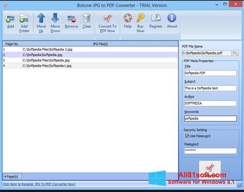 Posnetek zaslona Image To PDF Converter Windows 8.1