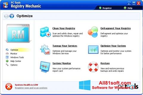Posnetek zaslona Registry Mechanic Windows 8.1