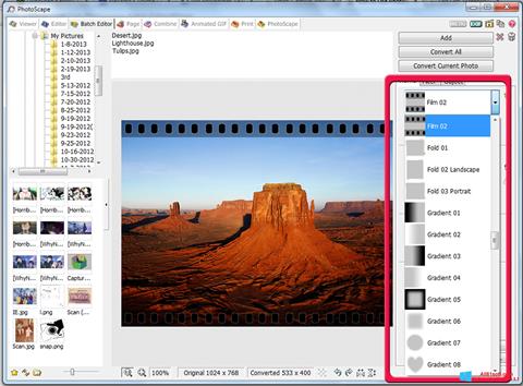 Posnetek zaslona PhotoScape Windows 8.1
