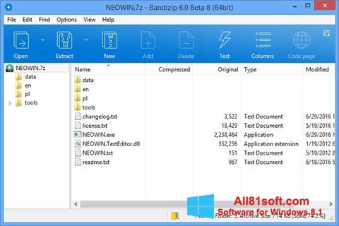 Posnetek zaslona Bandizip Windows 8.1
